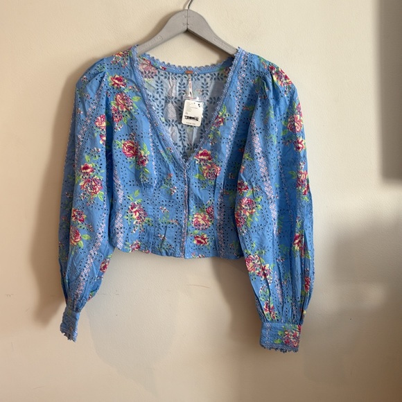 NWT Blossom Eyelet Top xs free people - Picture 2 of 9